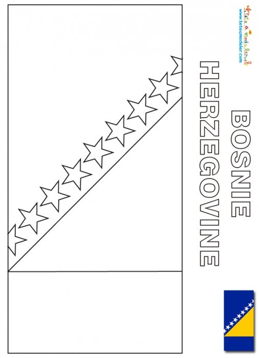 Coloriage du drapeau de la Bosnie