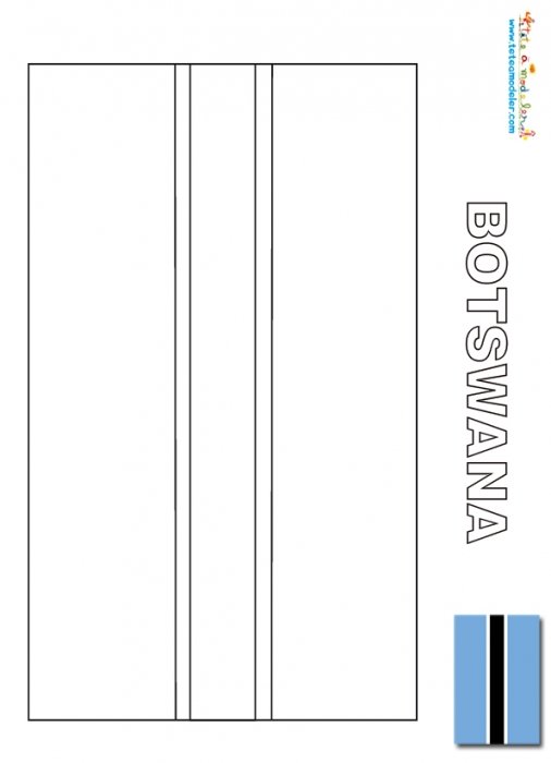 Drapeau Botswana à colorier
