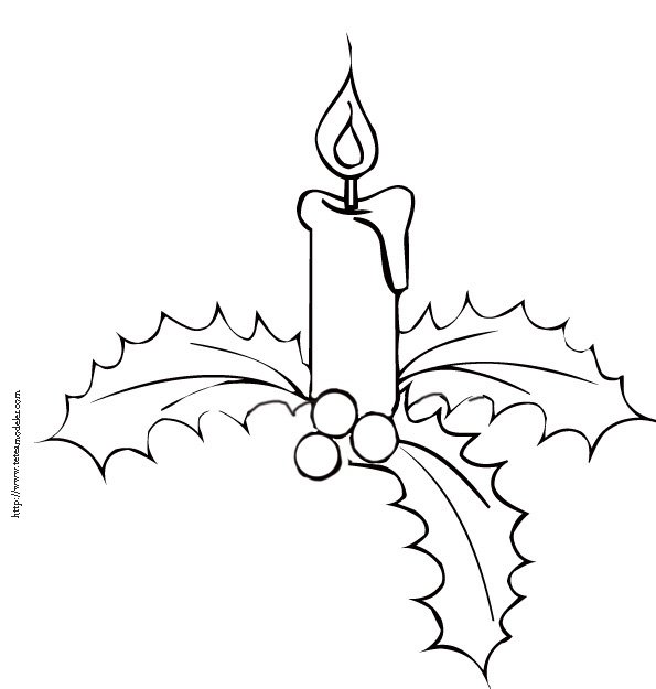 Coloriage enfant : une bougie de Noel
