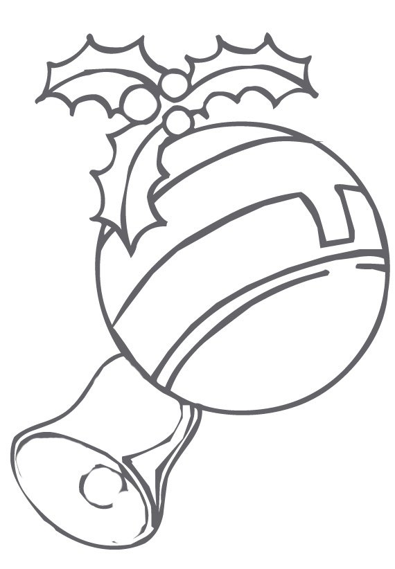 coloriage de la boule de No&euml;l &agrave; la cloche 

