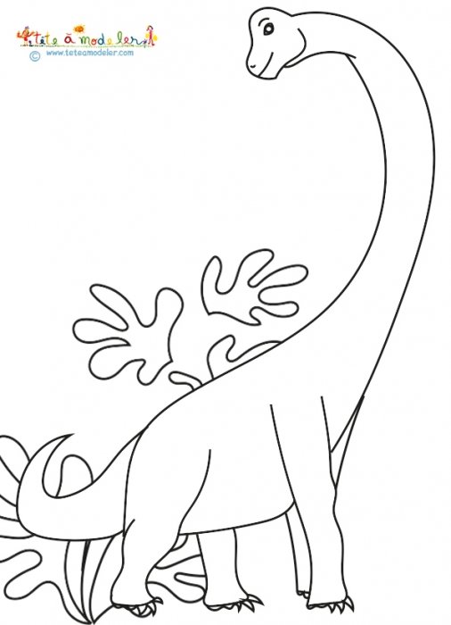 Coloriage d'un grand brachiosaure