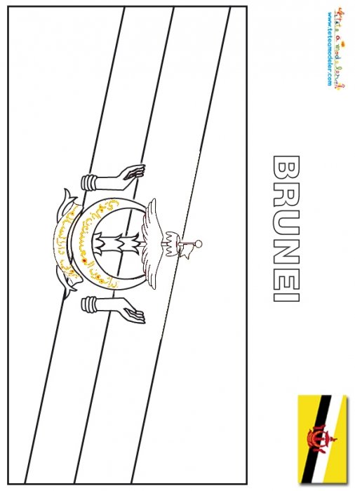 Coloriage drapeau Brunei