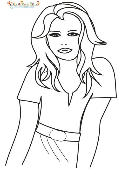 Coloriage buste de femme