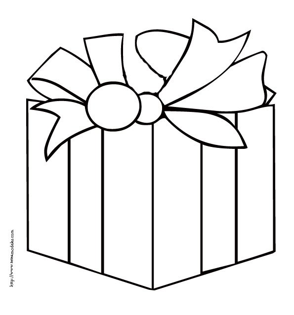 coloriage gros cadeau Noel