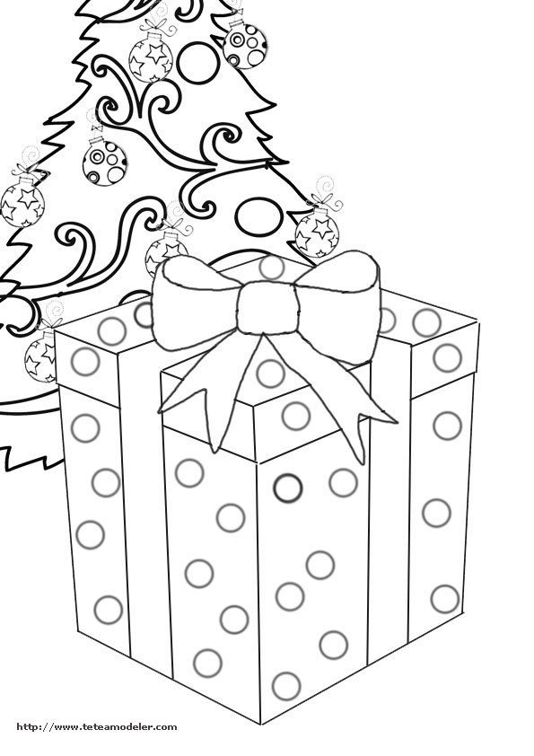 cadeau de Noel a colorier