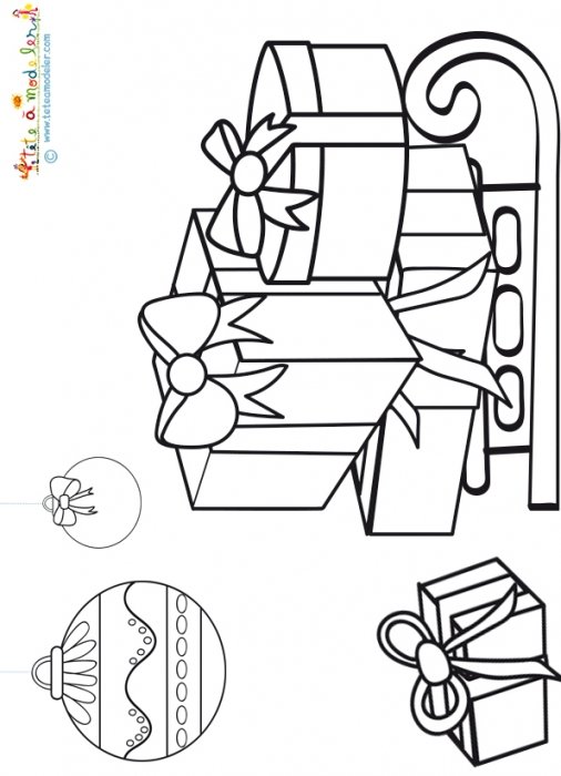 Cadeaux de Noël sur la luge