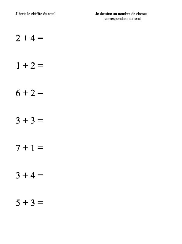 Livret d'addition 1 page seconde page
