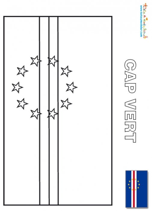 Coloriage du drapeau du Cap Vert