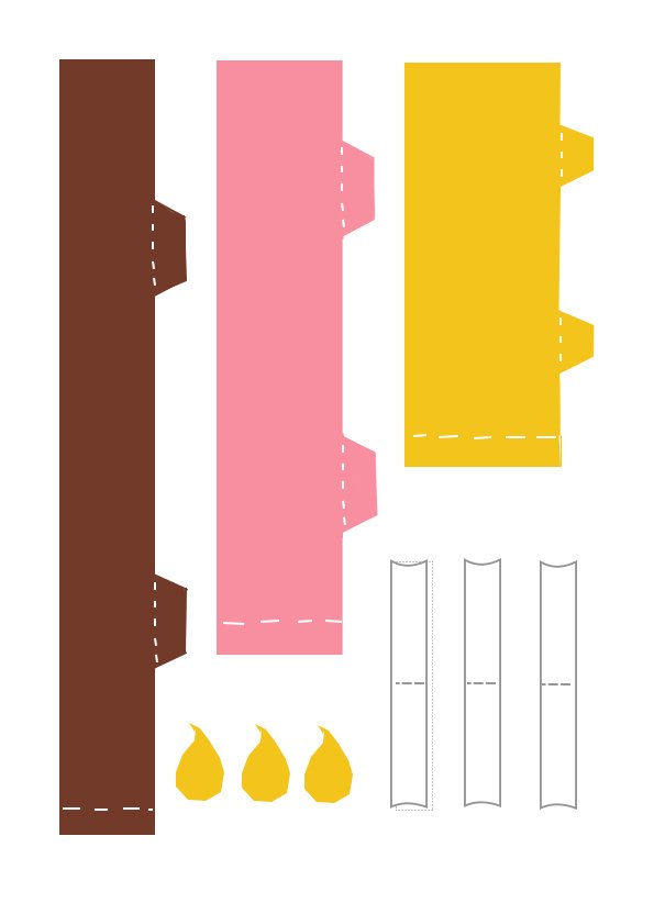Gabarit carte pop up gateau