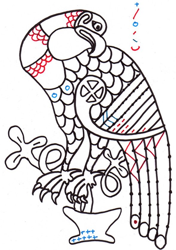 Imprimer l'exercice de graphisme celtique 4 : Aigle