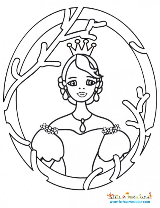 Coloriage du portrait de Cendrillon