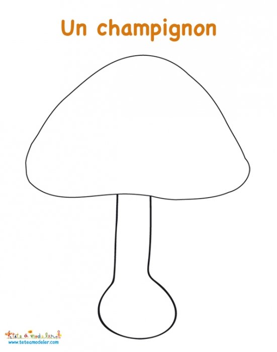 Dessin du gros champignon pour la mosaïque