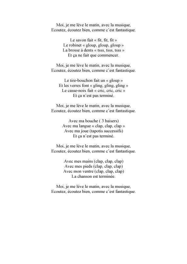 Texte de la chanson  - Moi je me l&egrave;ve
