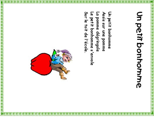 Imprimer la chanson "Un petit bonhomme" pour le carnet de chants