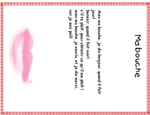 Ma bouche  pour carnet de chants

