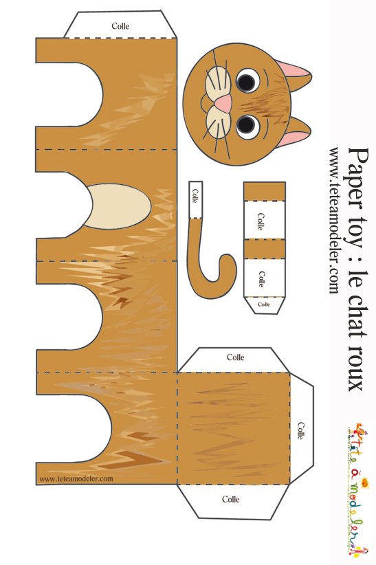 Paper toy du chat roux