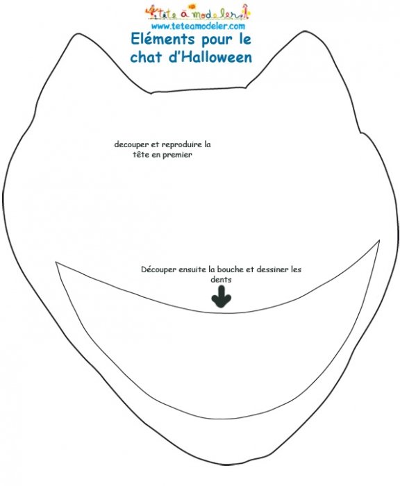 Modèle de tête de chat d'Halloween