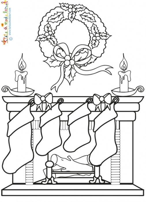 Jolie cheminée de Noël