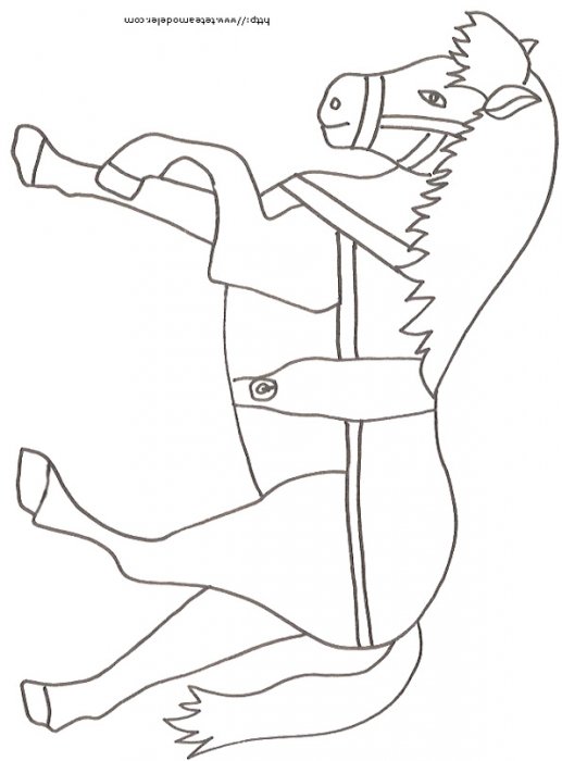 Coloriage d'un cheval de ferme