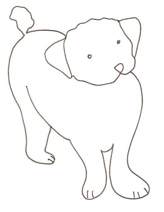 coloriage d'un petit chien mignon 