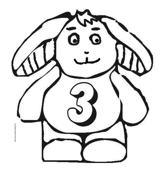Coloriage chiffre 3