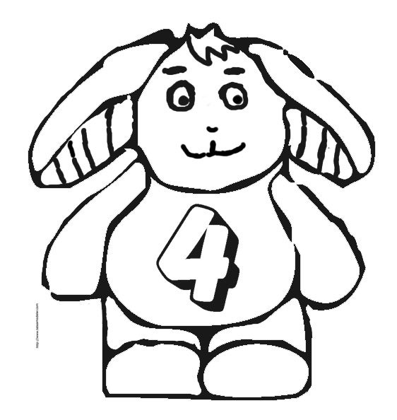 Coloriage chiffre 4
