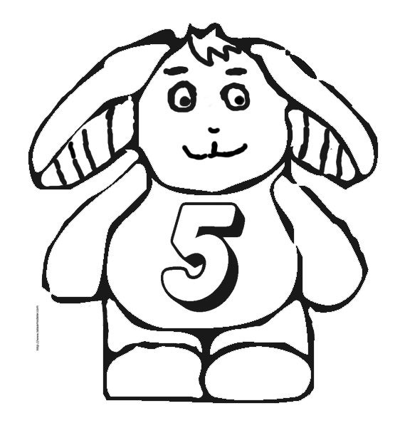 Coloriage chiffre 5
