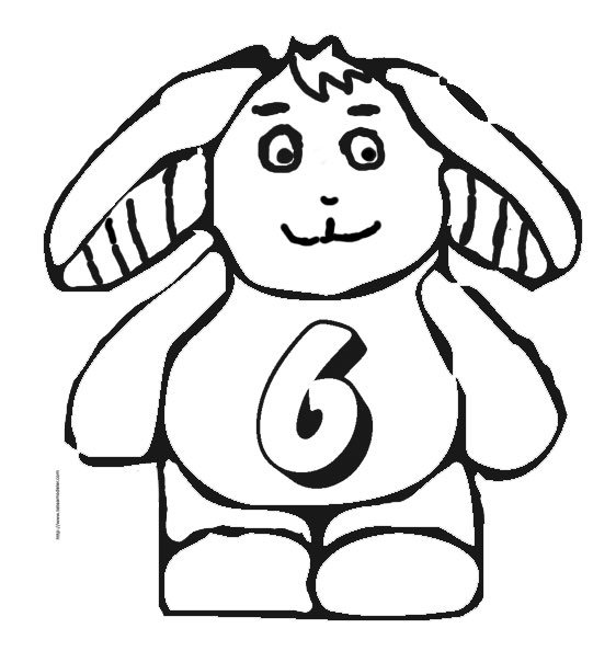 Coloriage chiffre 6
