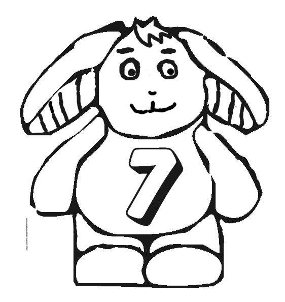 Coloriage chiffre 7