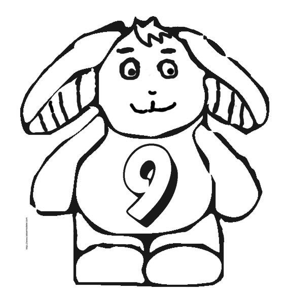 Coloriage chiffre 9