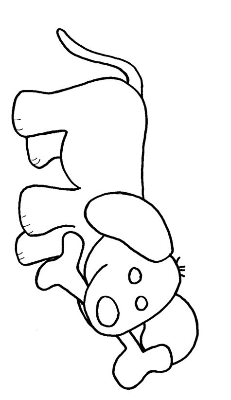 coloriage du petit chien &agrave; l'os 
