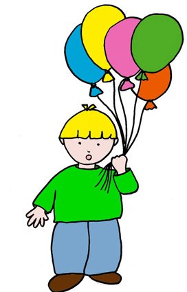 gar&ccedil;on aux ballons colori&eacute;s
