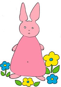 lapin rose colori&eacute;
