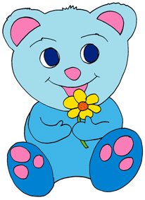 nounours bleu colori&eacute;
