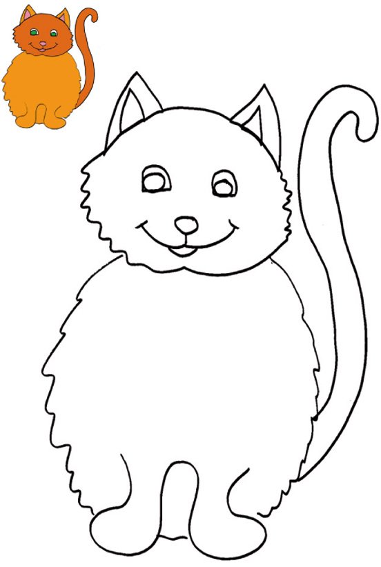 coloriage chat avec mod&egrave;le
