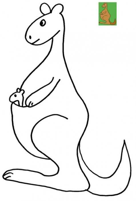 Imprimer le coloriage avec modèle kangourou
