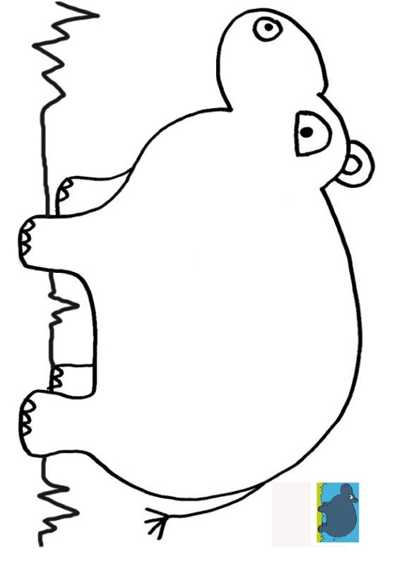 coloriage avec mod&egrave;le hippopotame
