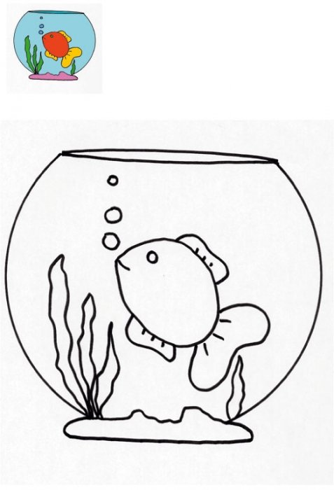 Imprimer le coloriage avec modèle poisson