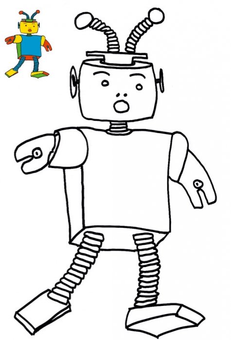 Imprimer le coloriage avec modèle robot