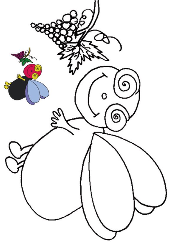 coloriage dr&ocirc;le de mouche avec mod&egrave;le
