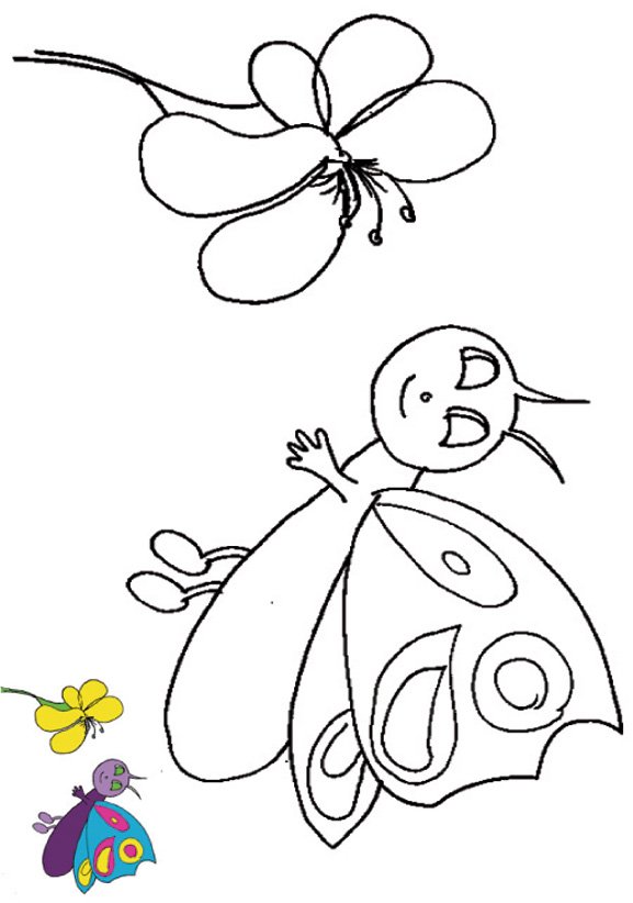 coloriage papillon avec mod&egrave;le
