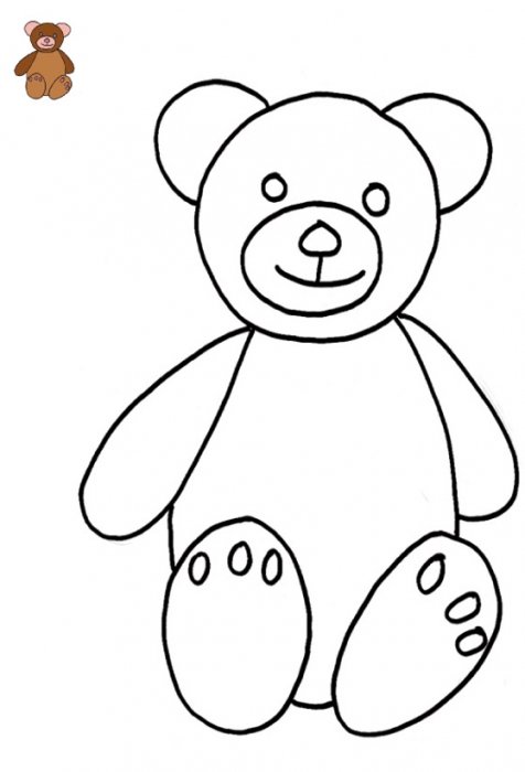 Imprimer le coloriage avec modèle ourson