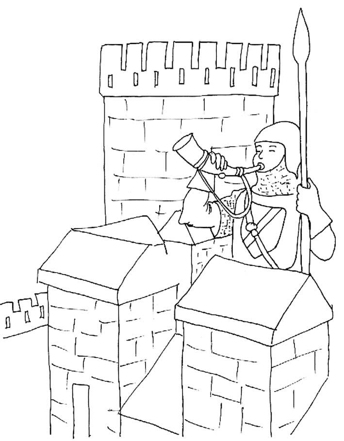 Coloriage ch&acirc;teau fort 
