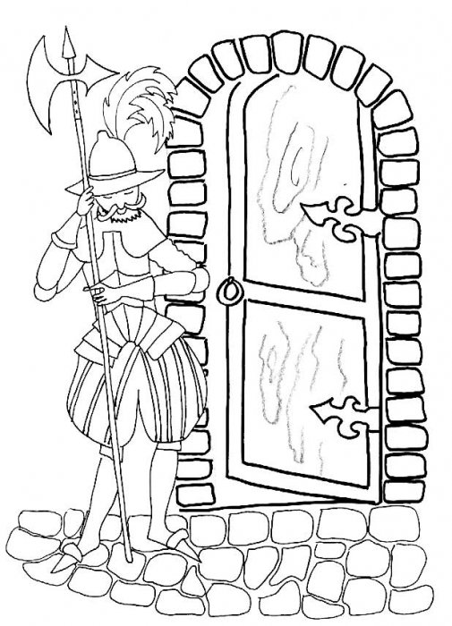 Coloriage d'un chevalier espagnol