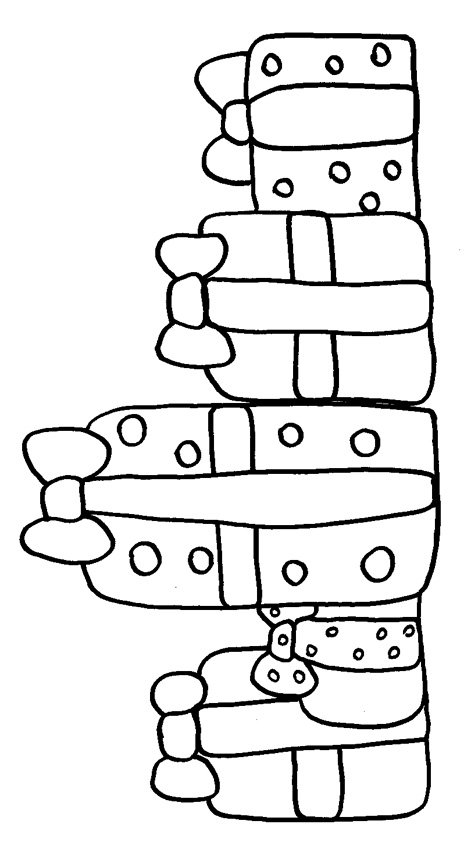 coloriage de gros cadeaux de No&euml;l 

