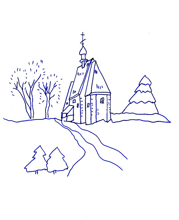 Coloriages d'hiver petite maison

