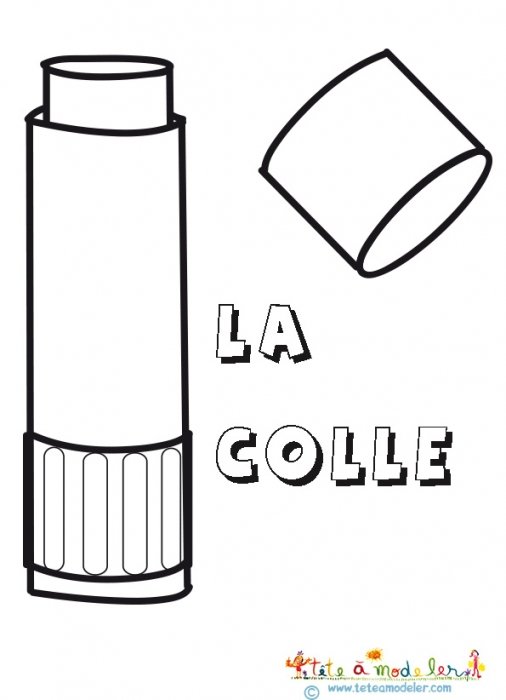 Coloriage d'un bâton de colle