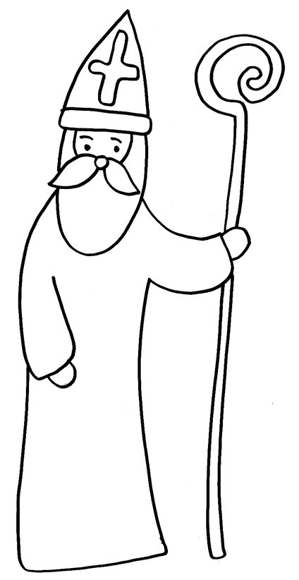 Coloriage na&iuml;fs de Saint Nicolas &agrave; imprimer