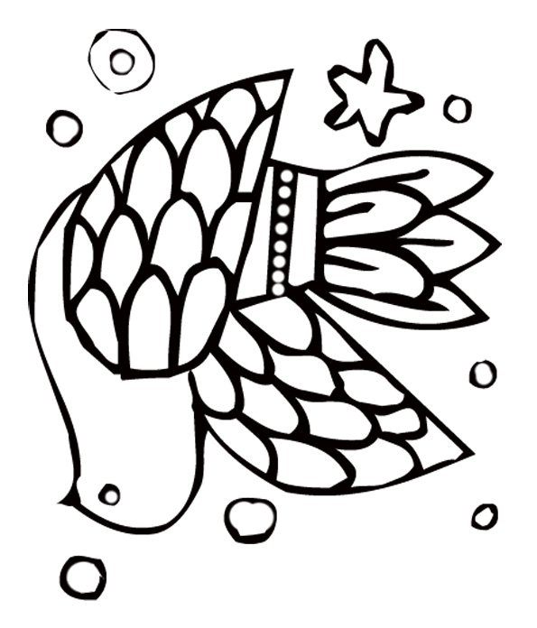 coloriage de la colombe de No&euml;l 
