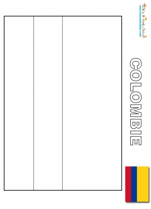Drapeau de la Colombie à colorier